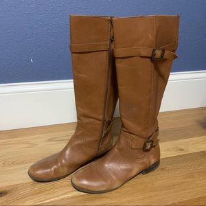 Brown Leather Tall Riding Boots